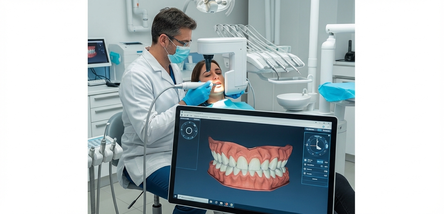 Scanner 3D per cure dentali di precisione Denti a Istanbul grazie a cliniche che utilizzano tecnologia all'avanguardia per trattamenti precisi.