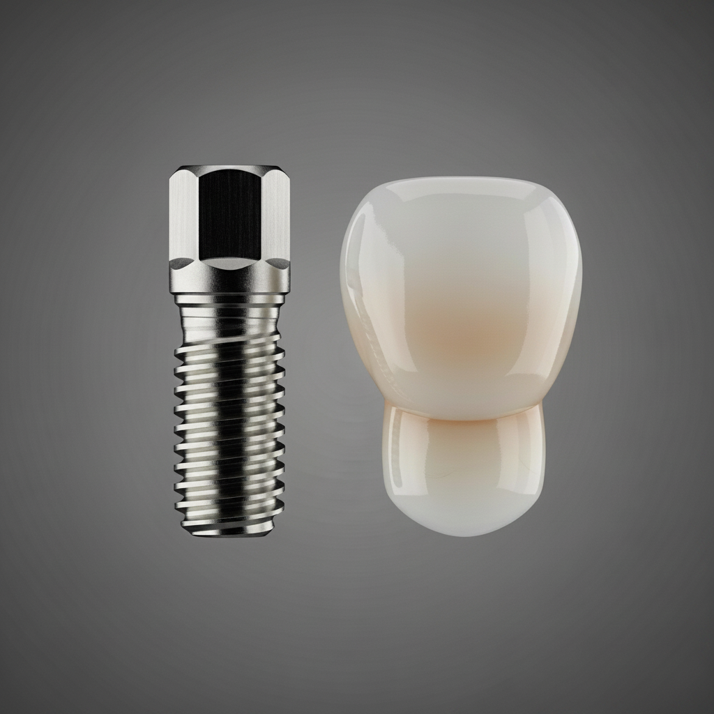 Costo Impianti Dentali dipende dalla qualità dei materiali come vite e corona protesica.